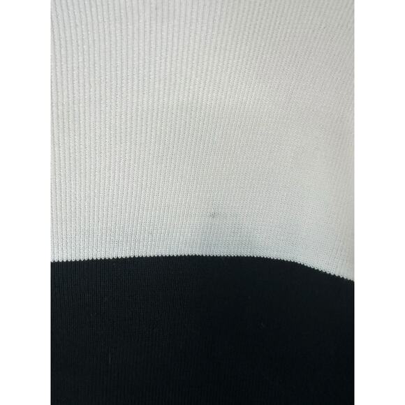 Eloquii Sweater Plus Black White Mock Neck Cable Knit Long Sleeve Size 22/24 - Picture 3 of 12